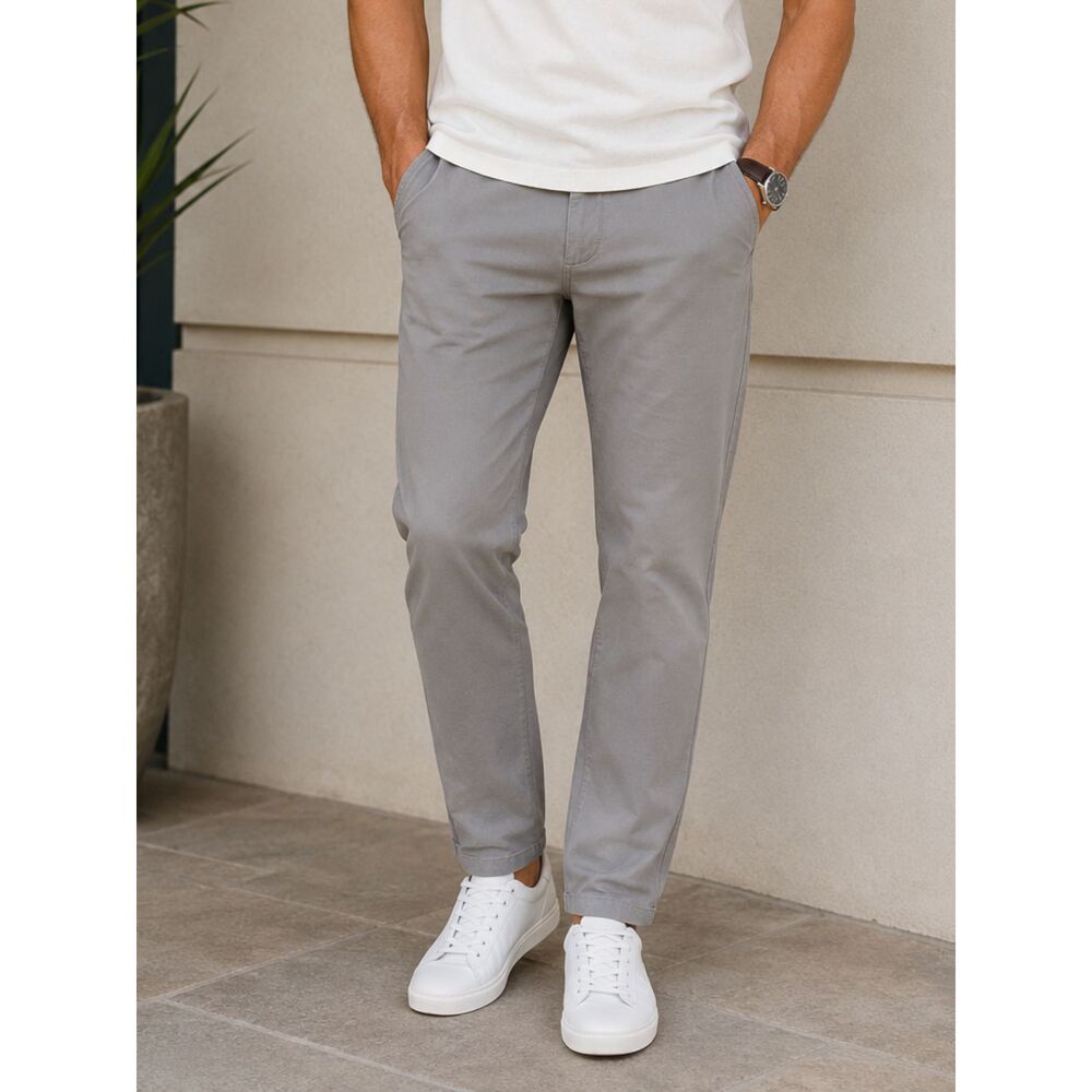 Dockers W36 L32 Men's Light Grey Slim Tapered Fit Chino Pants Cotton Blend 36 32